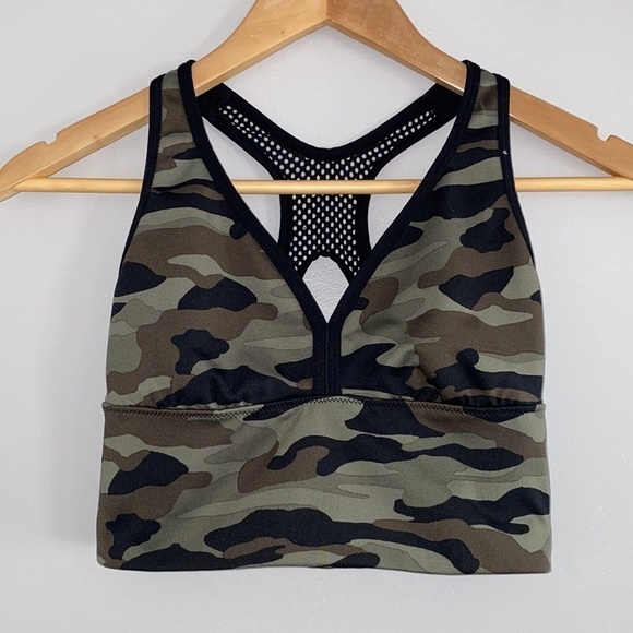 La SENZA Camo Green Racer Back Sports Bra S - Picture 5 of 11